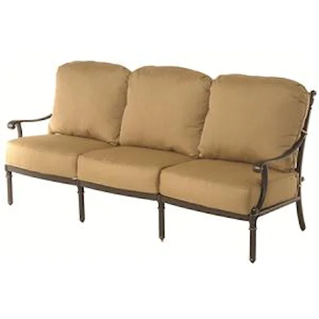 Outdoor Aluminum Sofa with Plush Seat and Back Cushions